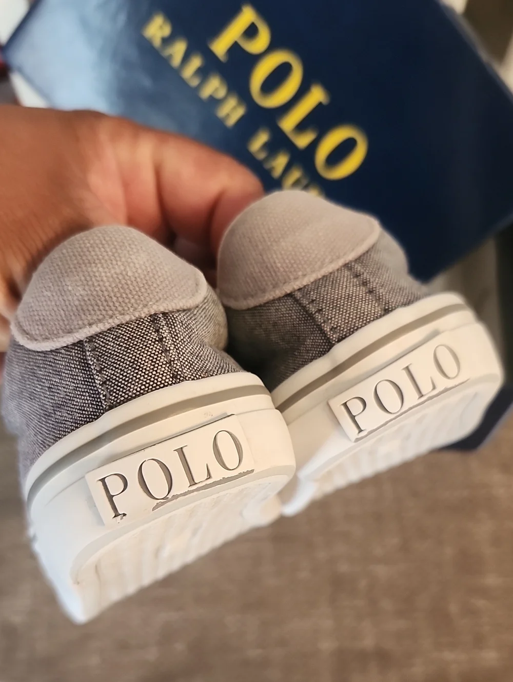 Polo by Ralph Lauren Kids' Gray Canvas Velcro Sneaker